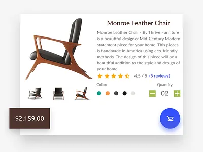 Day 002 - Product Card - Daily UI card cart chair e commerce material product shop ui user interface