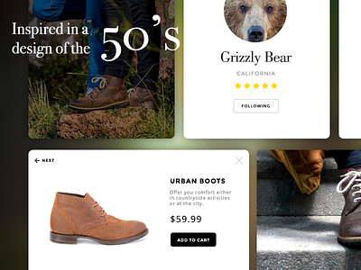 Fashion UI apps boots design fashion nature ui website widgets