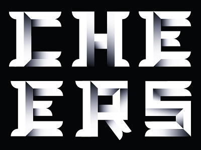 Cheers beer block cheers custom geometric type