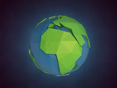 Earth 3d art cinema 4d design flat low poly maya photoshop sketch