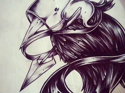 Hunted arrow art artwork bird brush graphic illustration ink pen sketch