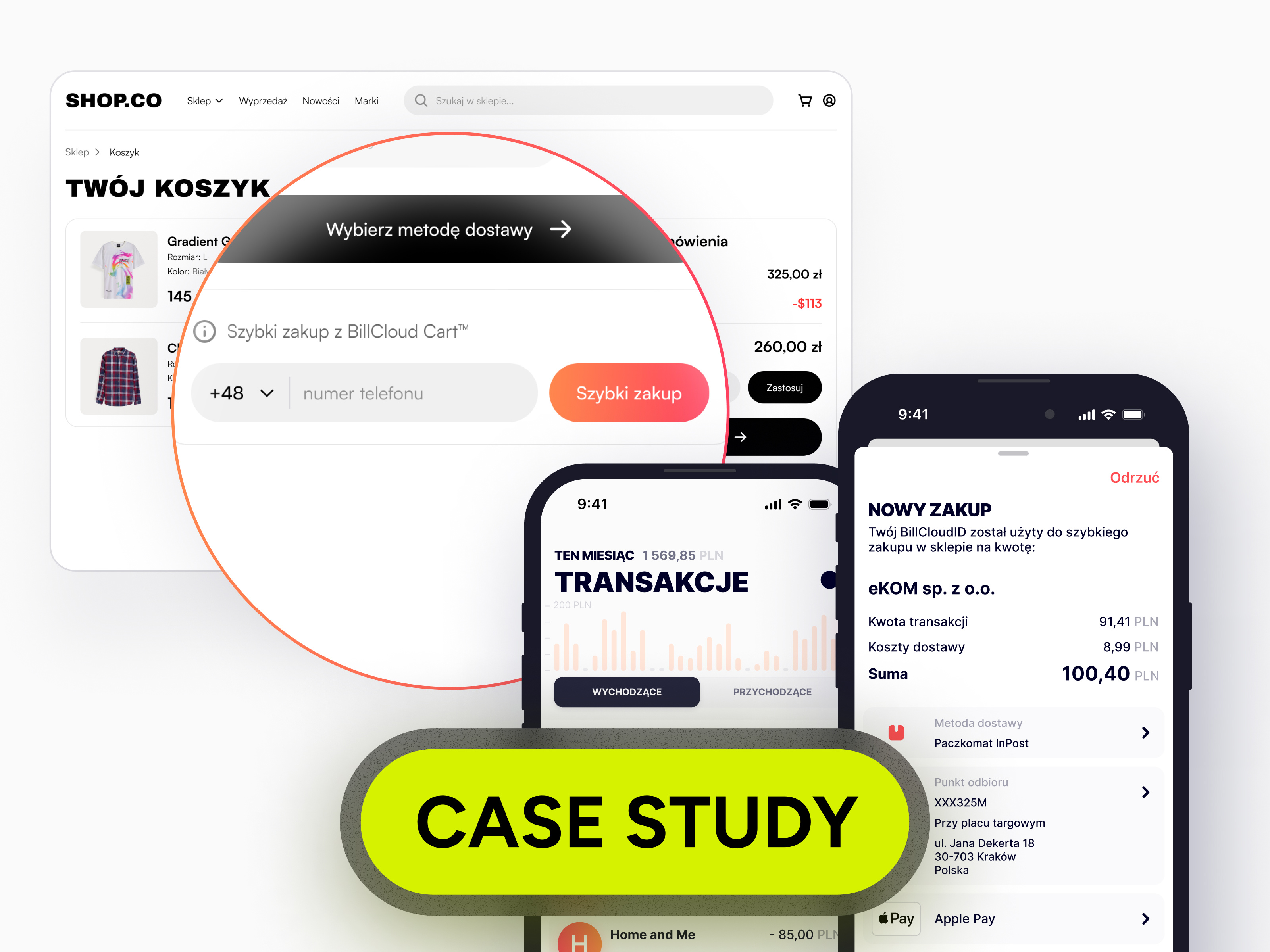 [Case Study] BillCloud - One-Click checkout app bank banking branding cart checkout fintech gateway industry logo mobile payment typography ui ux web