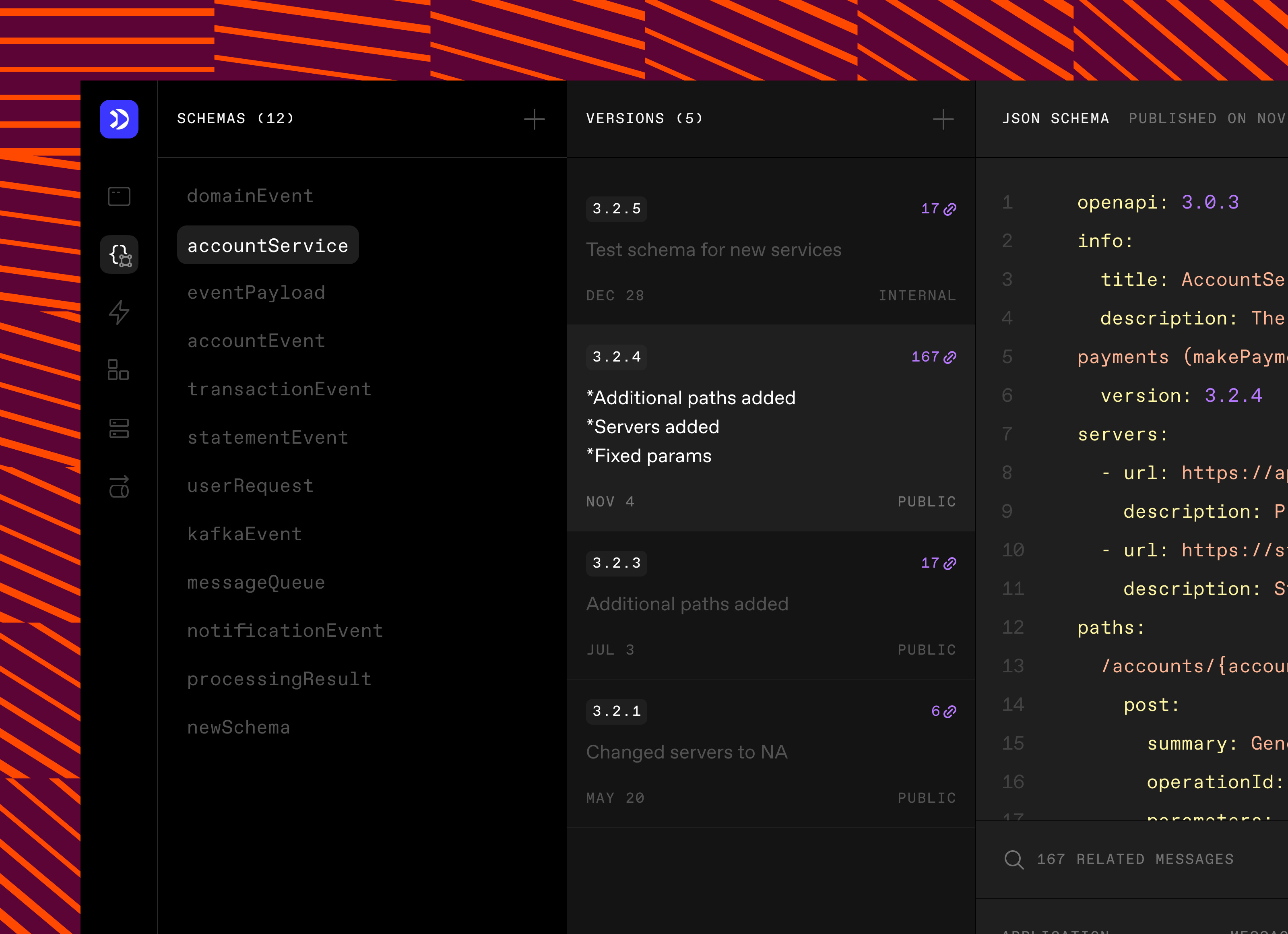 Schema Regestry code devtool editor schema schemaregestry ui ux versions