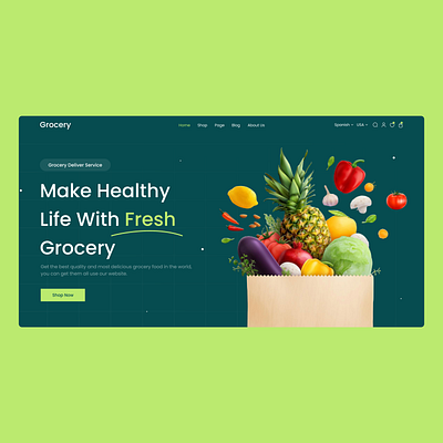 Grocery Landing Page Design UI ui