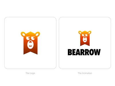 Bearrow Logo and Animation agency animal arrow bear brand identity branding character face for sale unused buy happy loop mascot media point premium progress smile tech video web3