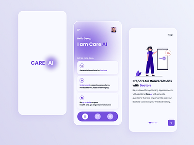 CareAI AI-Powered Healthcare App app branding design design app illustration logo ui uidesign uiux