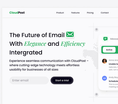 Cloud post web design design figma figma design hero section ui uiux ux web design website website design