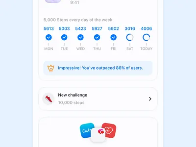 Health/fitness home screen app app design design figma fitness health mobile app ui uiux ux