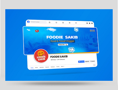 Food & Travel vlogger facebook cover design contentcreator facebook cover food vlogger cover travel and food facebook cover travel vloger banner vlogger