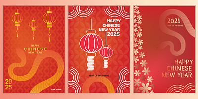 Chinese New Year 2025 Year of the Snake Poster celebration chinese graphic graphic design layout poster template vector yearofthesnake