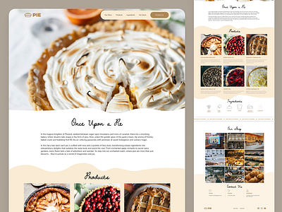 Bakery Pie Landing Page bakery ingredients landing page light theme pie pieland products shop website