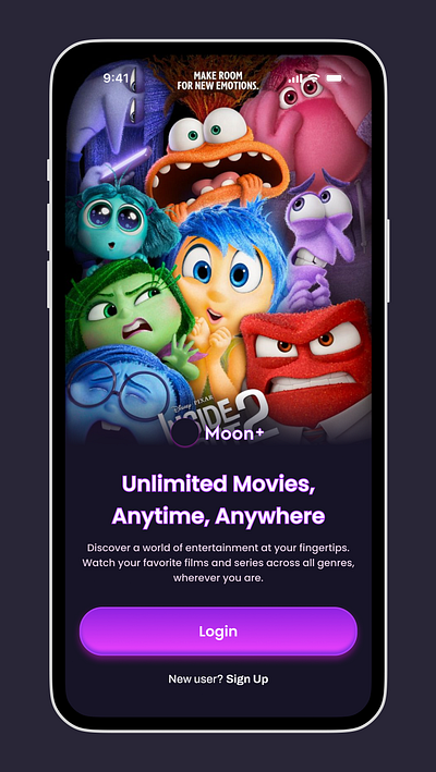 Moon+ movie streaming app app app design design figma mobile app ui uiux user interfaces ux