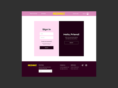 The concept of registration pages for a women's club branding design graphic design logo typography ui ux