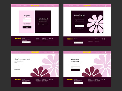 The concept of registration pages for a women's club branding design illustration logo typography ui ux vector