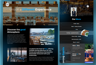 Bliss, By The Sea - restaurant web design UI/UX branding design graphic design logo ui uiux ux web web design