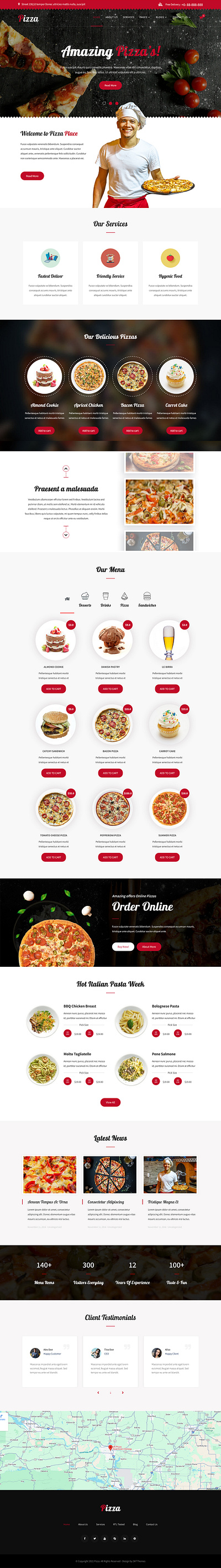 Pizza Lite - Free Pizza WordPress Theme 3d animation branding graphic design logo motion graphics pizza pizza design pizza shop pizza store pizza theme pizza web pizza wp theme design ui website builder wordpress design wordpress development wordpress template wordpress theme