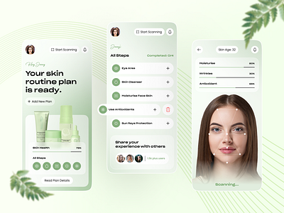 Skincare App Design | Cosmetic App ai app design beauty app beauty products branding cosmetic cosmetic app ecommerce healthcare makeup mobile app organic skincare personal app personal treatmeant skincare skincare routine startup ui ux wellness