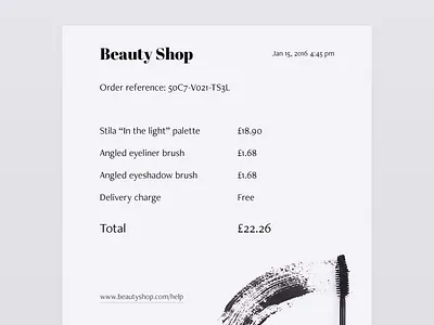 Email Receipt — Day 17 #dailyui dailyui data design email fashion minimal payment receipt simple ui ux web