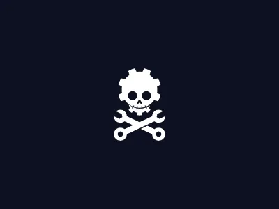 Gear Skull Garage engineering garage gear icon logo mark skull symbol tools wrench