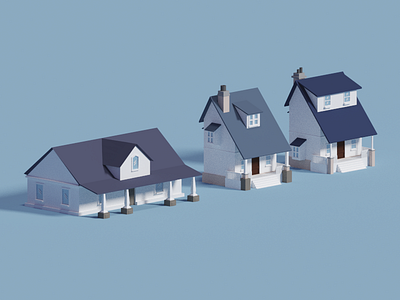 Low poly buildings 3d 3d modeling blender buildings colorful isometric low poly model toy vintage