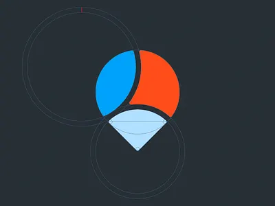 KWINDOO logo construction circle circular grid logo pin sail