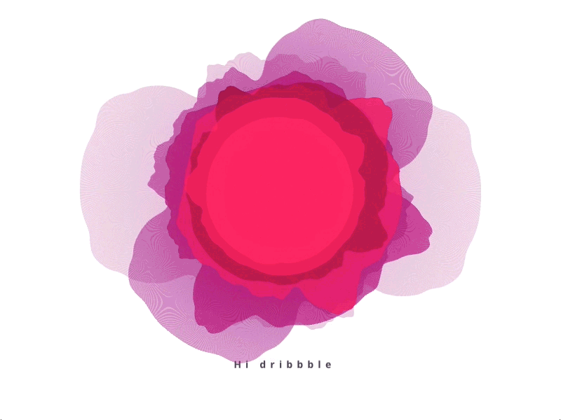 Hi Dribbble ! creative coding debut first processing rose shot