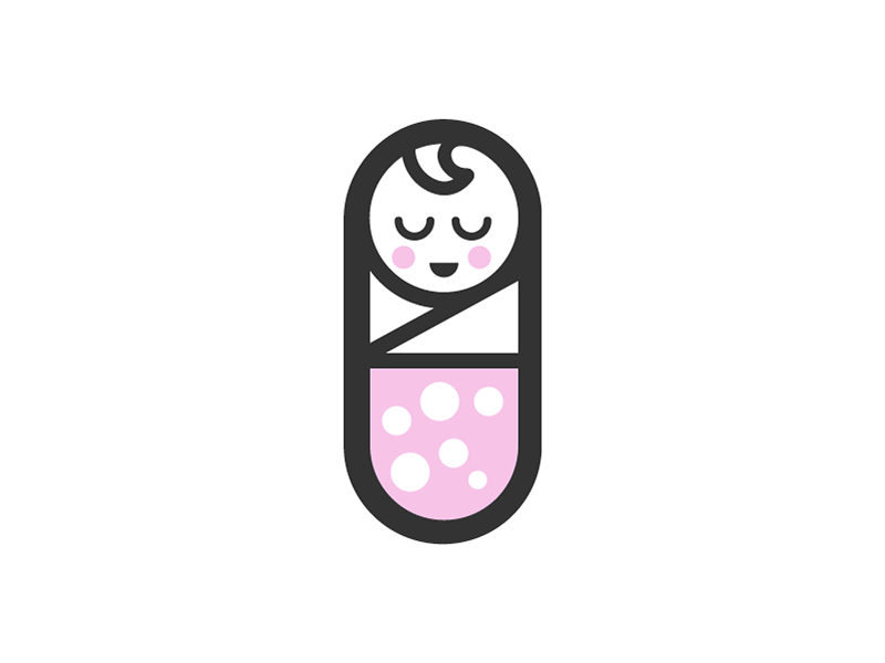 Sugar Pill baby branding logo pill