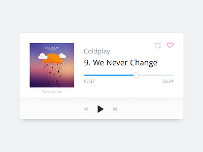 Music player 009 audio clean coldplay dailyui minimal music music player ui