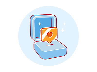 Will you like me? art artwork box heart icon illustration inspiration instagram like line shape simple