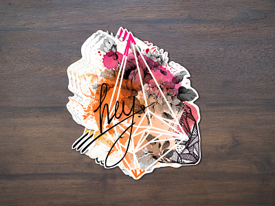 Hey, Gem - Sticker floral geometric sticker typography watercolor