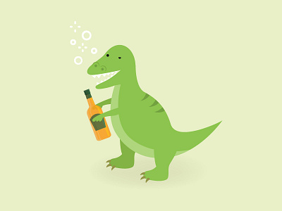 T-Rekt alcohol dinosaur drunk fun funny illustration party t rex