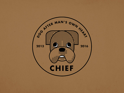 For a friend who lost his friend chief dog half tone logo