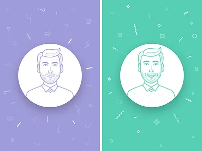 Pleased & Devastated Founder businessman character devastated founder happy icon illustration line outline pleased vector
