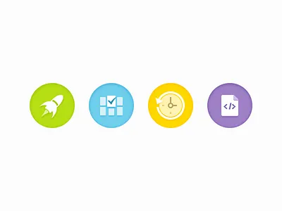 Circle Icons code file gallery icon rocket time