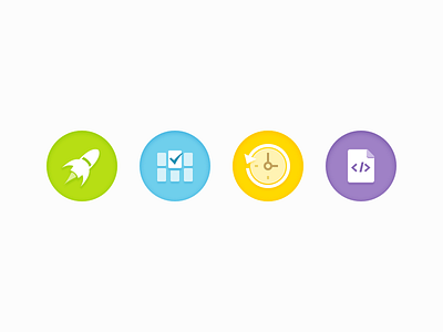 Circle Icons code file gallery icon rocket time