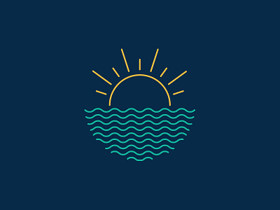 Crazy Waves icon illustration ocean sun waves