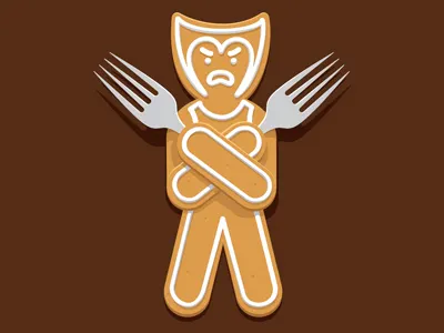 Gingerbread-X-Men gingerbread glenn jones glennz illustration t shirt vectorm illustrator wolverine x men