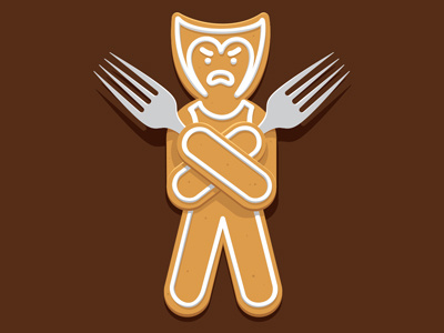 Gingerbread-X-Men gingerbread glenn jones glennz illustration t shirt vectorm illustrator wolverine x men