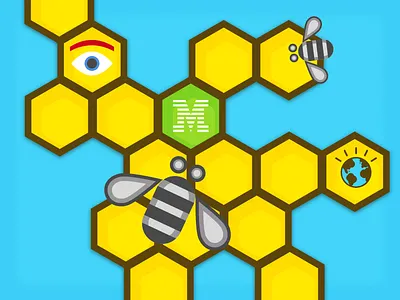 I BEE M atx austin design flat design ibm icon illustration sketch vector