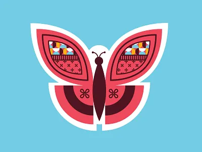 Butterfly sticker blue butterfly insect red sticker sticker mule yellow