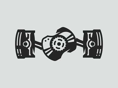 Rumble boxer bw car engine icon illustration logo piston