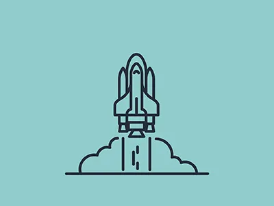 Space Icons - Space Shuttle flat icon line set shuttle space