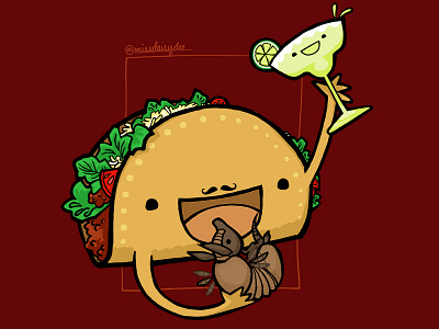 Carnivorous Food Series - Taco animal armadillo cartoon food illustration margarita missdaisydee procreate sacc2016 taco teamtaco