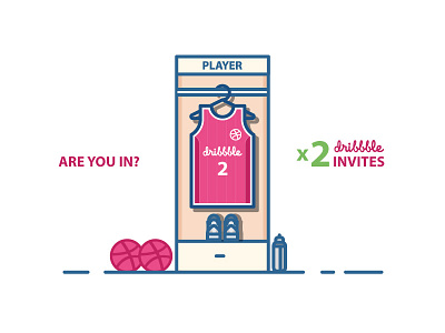 2X Dribbble invitation flatdesign flaticon graphicdesign icon iconographer illustration illustrator invitation