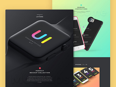 UI Presentation Kit download free ipad iphone macbook mockup presentation psd ui