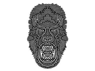 gorilla - (for) print animal beast design gorilla graphic illustration linework monkey print screen printing
