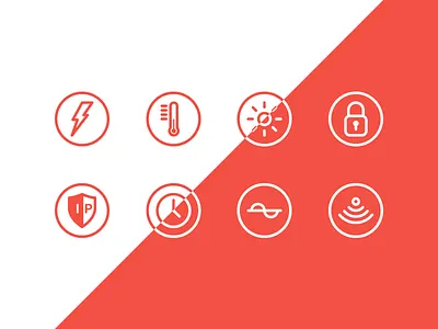 Icons set clock electronic icon icon set icons lock sun techm flash timer voltage