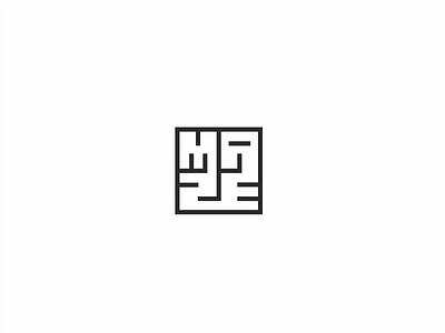 Homework VII - Maze black flat line logo mark maze minimal shape type typography