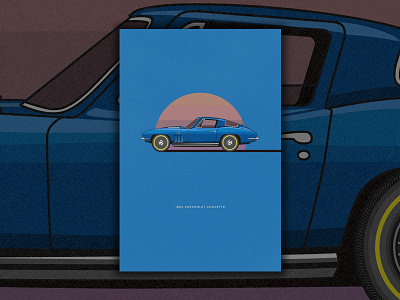 Corvette Print automobile car corvette illustration print vector