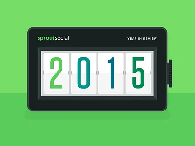 Sprout 2015 Year In Review 2015 analog clean flat flip clock illustration social media vector